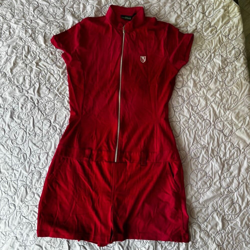 Chervò Sports Red Golf Romper / Playsuit | Cap Sleeve | Full Front Zip | Size IT